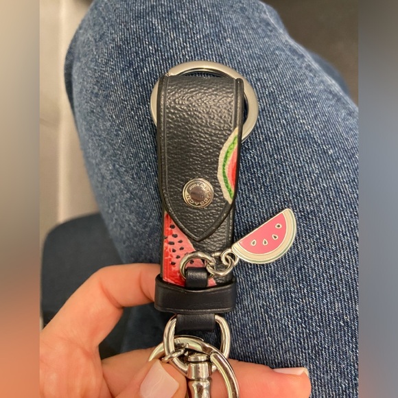 Coach Watermelon Trigger Snap Bag Charm Keychain 🍉 - Picture 2 of 6